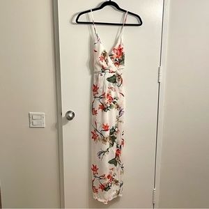 Dress Forum Floral Maxi Dress - White and Red